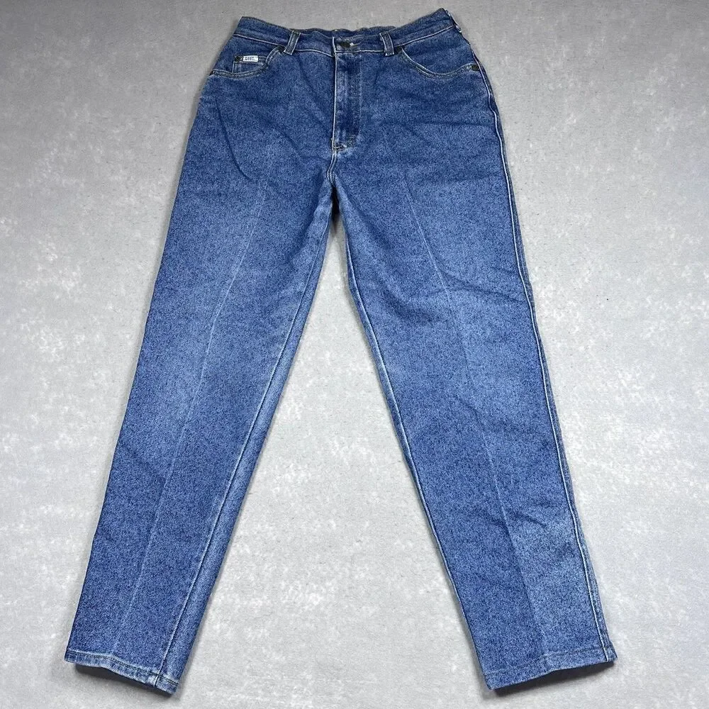 Vintage 80s LEE Sexy Chic Mom Tapered Jeans Womens SZ 31x30 High-Waist Acid-Wash - Picture 1 of 14
